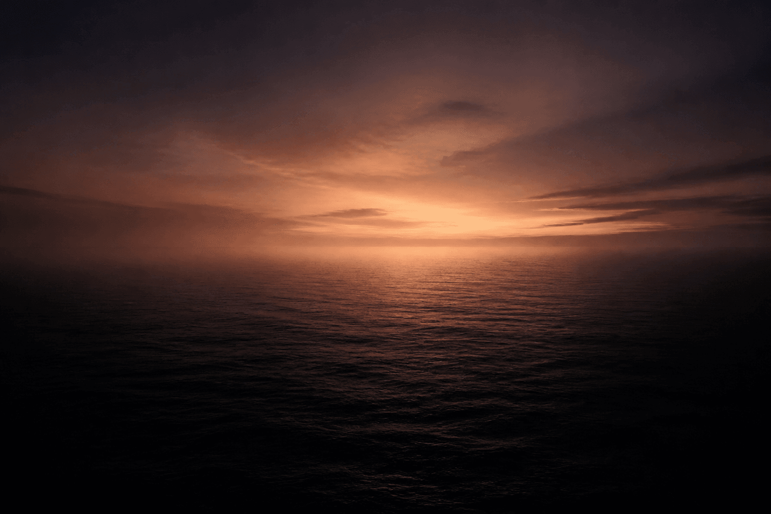 Open ocean at dusk