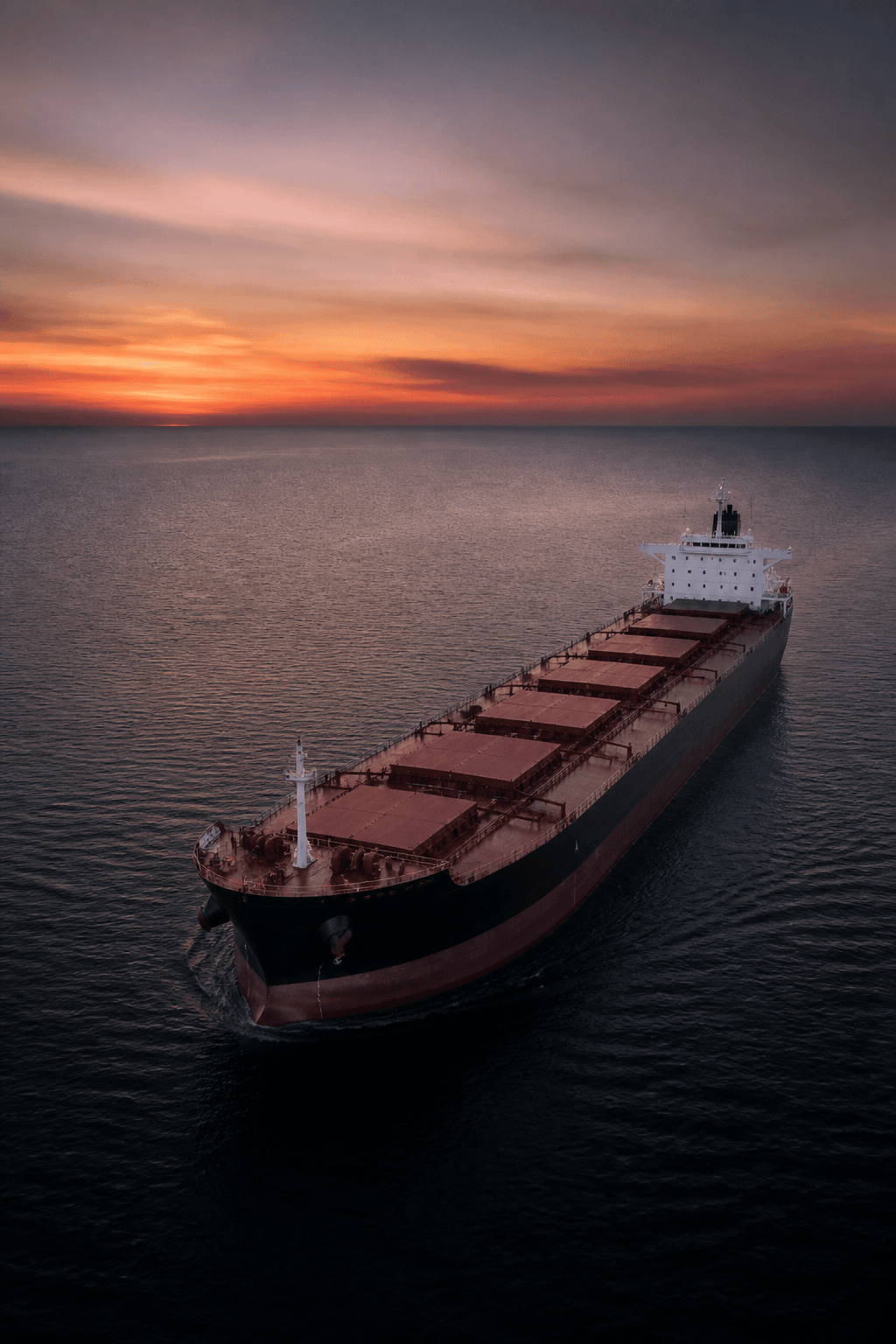 Bulk carrier on open water